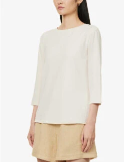 Weekend Max Mara Multia Regular-fit Stretch-cotton Top -Whistles Store R04151243 IVORY ALT02