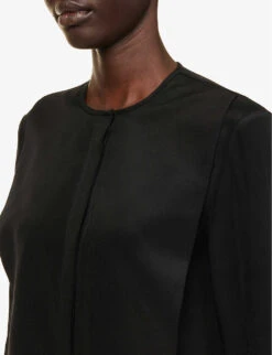 Saint Mary Round-neck Silk Midi Dress 13 Saint Mary Round-neck Silk Midi Dress -Whistles Store R04151421 BLACK ALT05