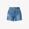 ME AND EM High-rise Distressed-panel Denim Shorts -Whistles Store R04151522 BLUE M
