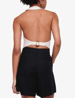 Fidel Tabbed Linen Shorts -Whistles Store R04151537 BLACK ALT03