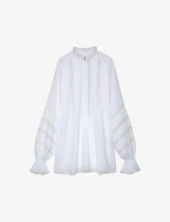 Zadig & Voltaire Tritelia Lace-panel Relaxed-fit Cotton-blend Shirt