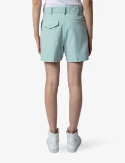 Zadig & Voltaire Please Pressed-crease Woven Shorts 10 Zadig & Voltaire Please Pressed-crease Woven Shorts -Whistles Store R04151943 CELADON ALT03