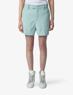 Zadig & Voltaire Please Pressed-crease Woven Shorts 11 Zadig & Voltaire Please Pressed-crease Woven Shorts -Whistles Store R04151943 CELADON ALT04