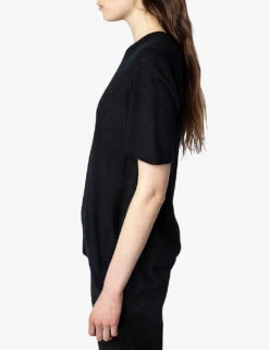 Zadig & Voltaire Ida Signature-wings Cashmere Top -Whistles Store R04151983 NOIR ALT02