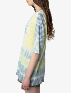 Zadig & Voltaire Suzy Tie-dye Linen T-shirt 9 Zadig & Voltaire Suzy Tie-dye Linen T-shirt -Whistles Store R04151984 CELADON ALT02