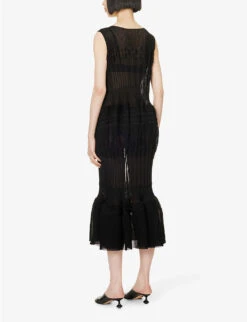 Issey Miyake Assemblage Pleated Knitted Mini Dress 11 Issey Miyake Assemblage Pleated Knitted Mini Dress -Whistles Store R04152498 BLACK ALT03
