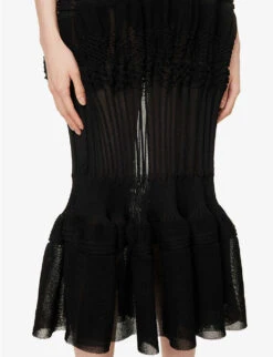 Issey Miyake Assemblage Pleated Knitted Mini Dress 13 Issey Miyake Assemblage Pleated Knitted Mini Dress -Whistles Store R04152498 BLACK ALT05
