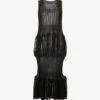 Issey Miyake Assemblage Pleated Knitted Mini Dress -Whistles Store R04152498 BLACK M