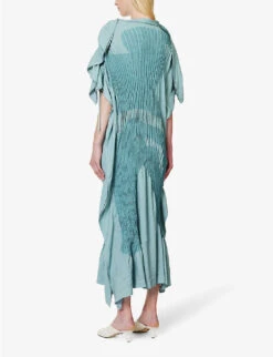 Issey Miyake Imprint Ribbed Rayon-blend Midi Dress -Whistles Store R04152499 LIGHTBLUE ALT03