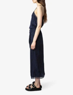 Zadig & Voltaire Rixi Leopard-print Silk Midi Dress -Whistles Store R04153140 ENCRE ALT02