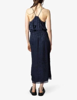 Zadig & Voltaire Rixi Leopard-print Silk Midi Dress -Whistles Store R04153140 ENCRE ALT03