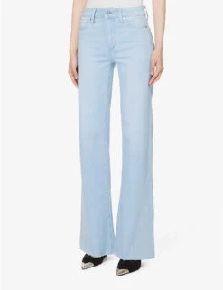 Paige Leenah Flared Mid-rise Denim-blend Jeans 10 Paige Leenah Flared Mid-rise Denim-blend Jeans -Whistles Store R04153161 INDIGOGLITZCOATING ALT02