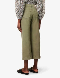 Paige Anessa Wide-leg Mid-rise Stretch-denim Jeans -Whistles Store R04153167 VINTAGEMOSSYGREEN ALT03
