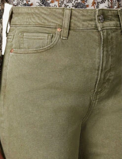 Paige Anessa Wide-leg Mid-rise Stretch-denim Jeans -Whistles Store R04153167 VINTAGEMOSSYGREEN ALT05