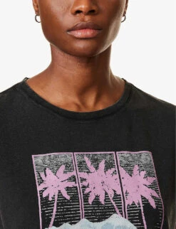 Paige Ryo Graphic-print Stretch-cotton T-shirt -Whistles Store R04153180 WASHEDBLACK ALT04