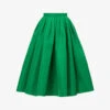 Alexander McQueen Pleated Flared-hem Woven Midi Skirt -Whistles Store R04153247 BRIGHTGREEN M