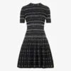 Alexander McQueen Ribbed Flared-hem Knitted Mini Dress