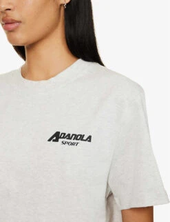 Outline Logo-print Cotton-jersey T-shirt -Whistles Store R04153493 GREYMELANGE ALT04