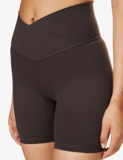 Ultimate Wrap-over High-rise Stretch-woven Shorts -Whistles Store R04153512 COFFEEBEAN ALT04