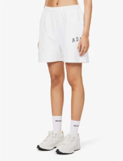 Sweat High-rise Logo-print Cotton-jersey Shorts 9 Sweat High-rise Logo-print Cotton-jersey Shorts -Whistles Store R04153530 WHITE ALT02