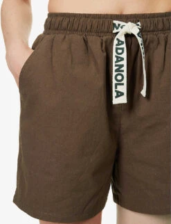 Branded High-rise Organic-cotton Shorts -Whistles Store R04153615 CHOCOLATEBROWN ALT04