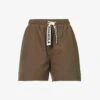 Branded High-rise Organic-cotton Shorts -Whistles Store R04153615 CHOCOLATEBROWN M