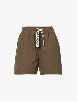 Branded High-rise Organic-cotton Shorts
