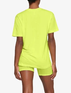 Boyfriend Brand-patch Stretch-woven Shorts -Whistles Store R04153773 YELLOWHIGHLIGHTER ALT02