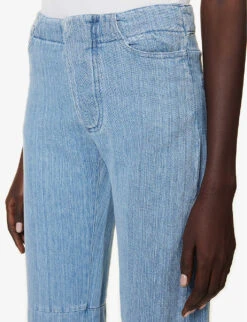 Split-hem Panelled Low-rise Straight-leg Denim Jeans -Whistles Store R04154386 47BLEACHEDINDIGO ALT05