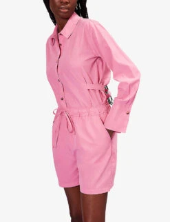 Whistles Lola Drawstring-waist Woven Shorts -Whistles Store R04154605 PINK ALT02