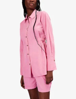 Whistles Lola Drawstring-waist Woven Shorts -Whistles Store R04154605 PINK ALT04