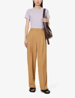 Vince Essential Round-neck Cotton-jersey T-shirt 8 Vince Essential Round-neck Cotton-jersey T-shirt -Whistles Store R04154648 WISTERIA ALT01