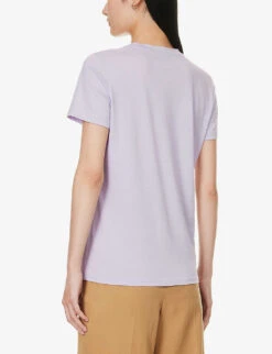 Vince Essential Round-neck Cotton-jersey T-shirt 10 Vince Essential Round-neck Cotton-jersey T-shirt -Whistles Store R04154648 WISTERIA ALT03