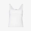 Vince Square-neck Sleeveless Stretch-cotton Top -Whistles Store R04154649 OPTICWHITE M