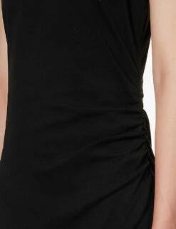 Vince Ruched-waist Sleeveless Stretch-cotton Maxi Dress -Whistles Store R04154654 BLACK ALT04