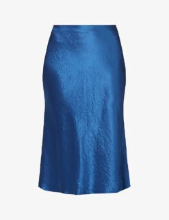 Vince Slim-fit High-rise Satin Midi Skirt