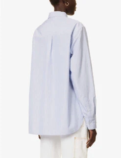 William Relaxed-fit Cotton-poplin Shirt -Whistles Store R04155206 NOBLEBLUE0EUR ALT03