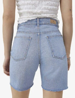 Ikks Raw-hem High-rise Denim Shorts -Whistles Store R04156348 BLUEGREY ALT03