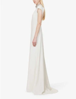High-neck Crystal-embellished Woven Maxi Dress 11 High-neck Crystal-embellished Woven Maxi Dress -Whistles Store R04156403 OPTICALWHITE ALT02