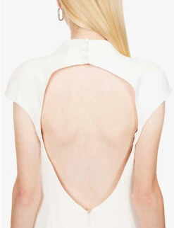 High-neck Crystal-embellished Woven Maxi Dress 15 High-neck Crystal-embellished Woven Maxi Dress -Whistles Store R04156403 OPTICALWHITE ALT06