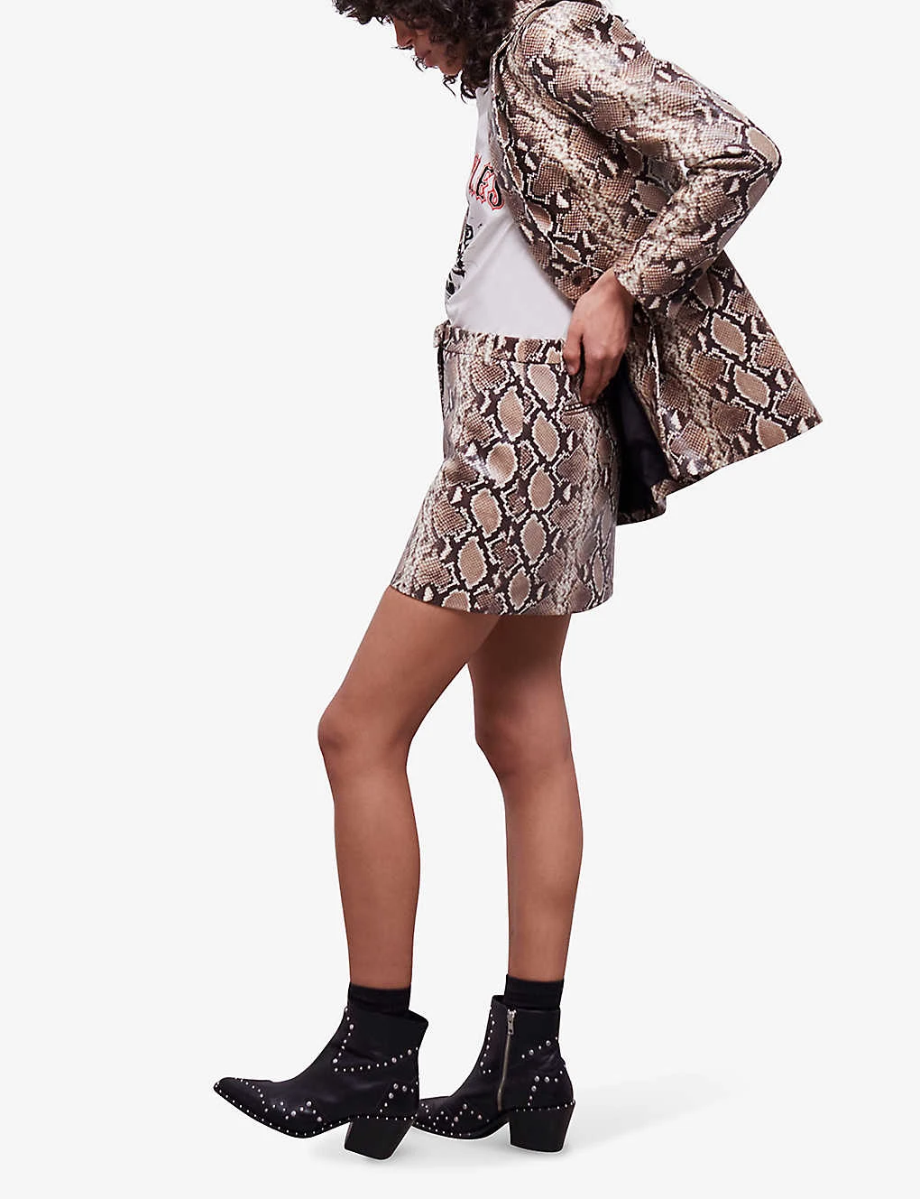 THE KOOPLES Snakeskin-embossed Leather Mini Skirt 4 THE KOOPLES Snakeskin-embossed Leather Mini Skirt - Image 2