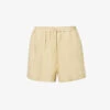 Mid-rise Elasticated-waistband Linen Shorts 1 Mid-rise Elasticated-waistband Linen Shorts -Whistles Store R04157396 BEIGE M