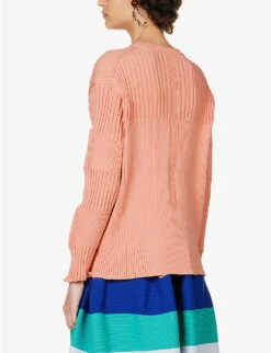 Fluted Pleated Recycled-polyester Top -Whistles Store R04157886 SALMON ALT03