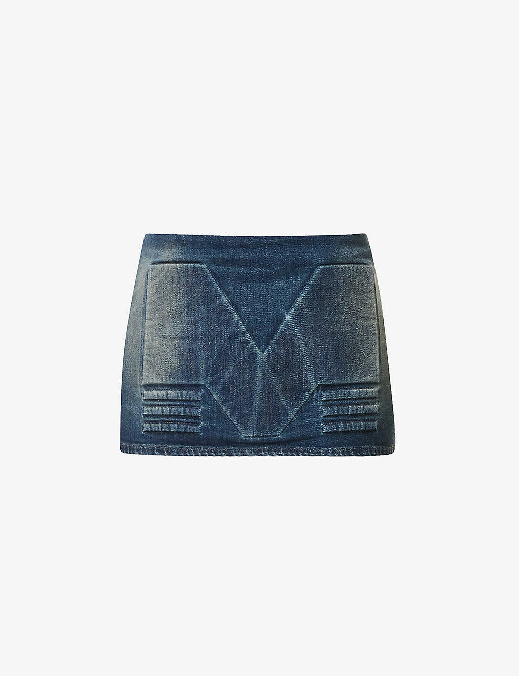 Logo-embossed Faded-wash Mid-rise Regular-fit Denim Mini Skirt 3 Logo-embossed Faded-wash Mid-rise Regular-fit Denim Mini Skirt
