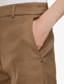 Sportmax Ocra Pressed-crease Regular-fit Cotton-blend Shorts -Whistles Store R04158876 BEIGE ALT04