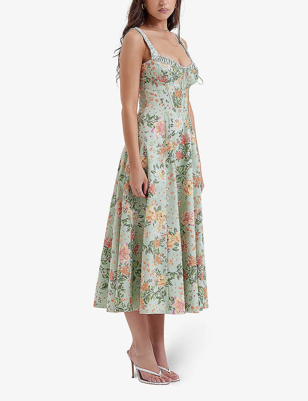 Sabrina Floral-print Cotton-blend Midi Dress 4 Sabrina Floral-print Cotton-blend Midi Dress - Image 2