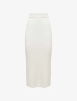Reiss Fern Knitted Linen-blend Midi Skirt