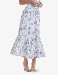 Aitana Floral-print Woven Maxi Skirt 11 Aitana Floral-print Woven Maxi Skirt -Whistles Store R04160771 BLUEPRINT ALT04