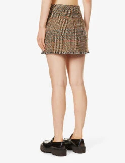 STELLA MCCARTNEY Tweed Frayed-hem Wool-blend Mini Skirt 10 STELLA MCCARTNEY Tweed Frayed-hem Wool-blend Mini Skirt -Whistles Store R04160779 CAMEL ALT03