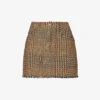 STELLA MCCARTNEY Tweed Frayed-hem Wool-blend Mini Skirt